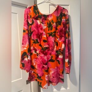 Lulu's Orange Floral Romper